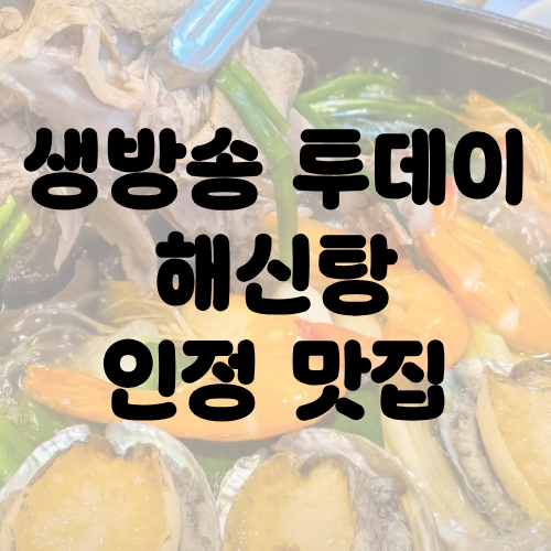 생방송 투데이 일산 해신탕 인정 맛집