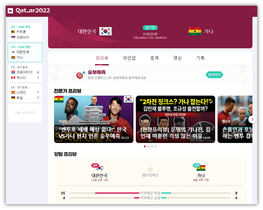 2022년 카타르 월드컵 대한민국 가나 중계