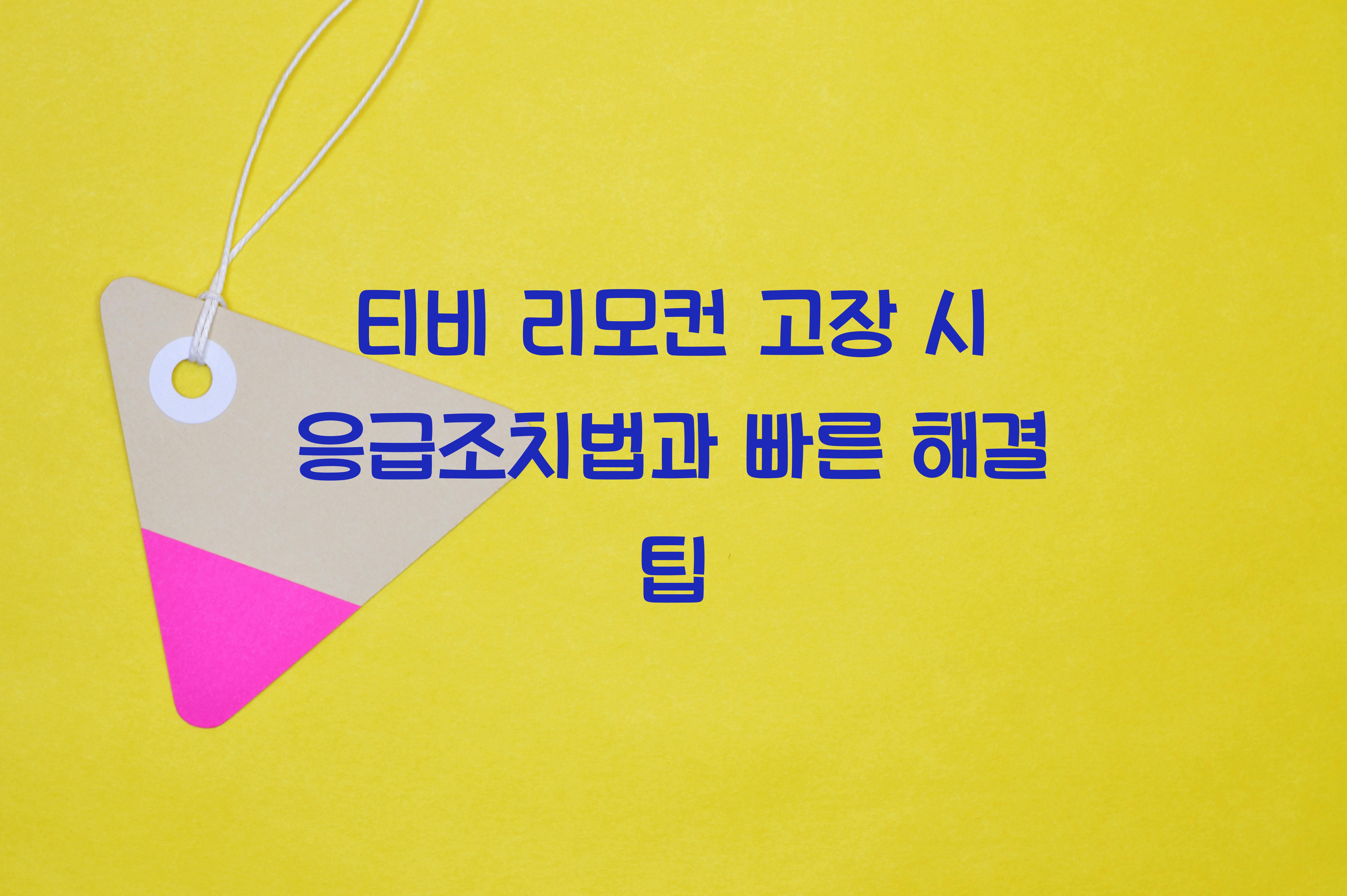 티비 리모컨 고장 시 응급조치법