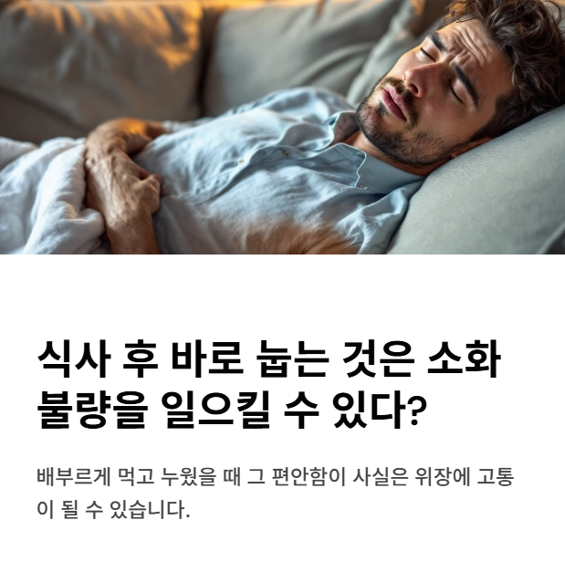 식사 후 바로 눕는 습관, 정말 괜찮을까?