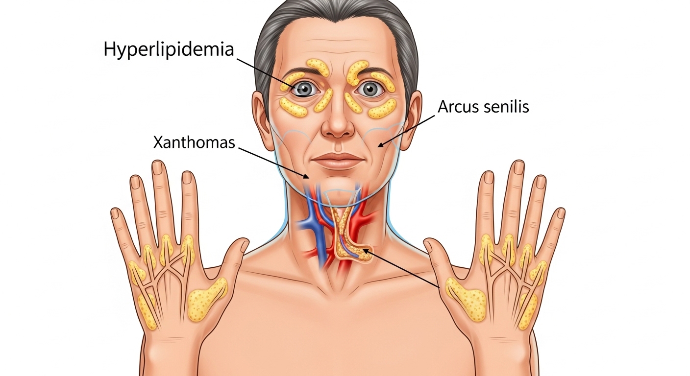 고지혈증 증상으로 생긴 황색종