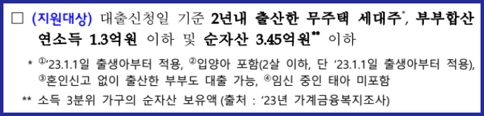 국토교통부 신생아 특례 전세자금 대출 지원대상