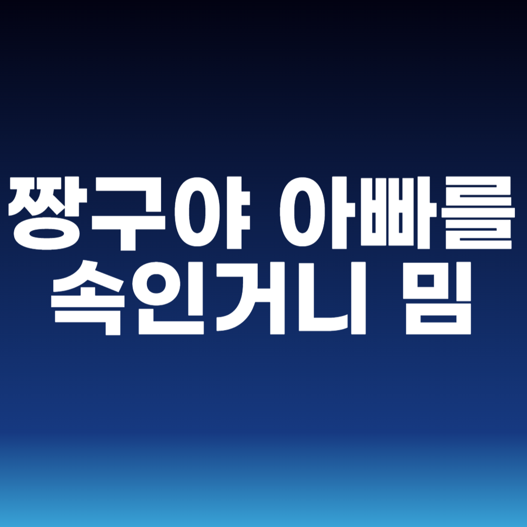 짱구야 아빠를 속인거니 밈