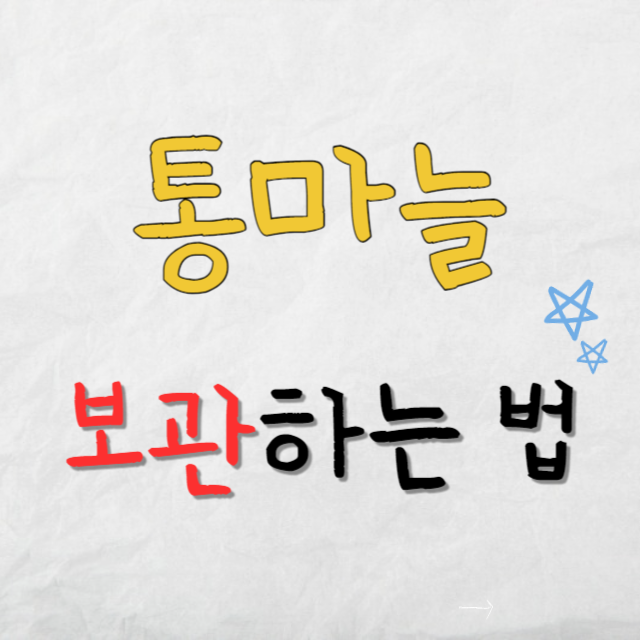 통마늘보관하는법