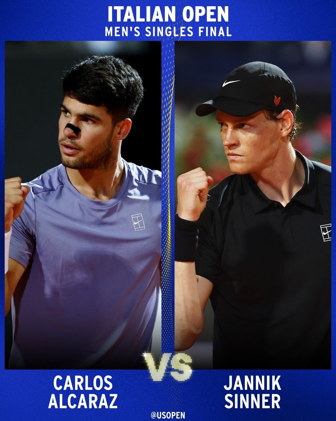 야닉 시너 vs 카를로스 알카라스 로마 오픈 대회