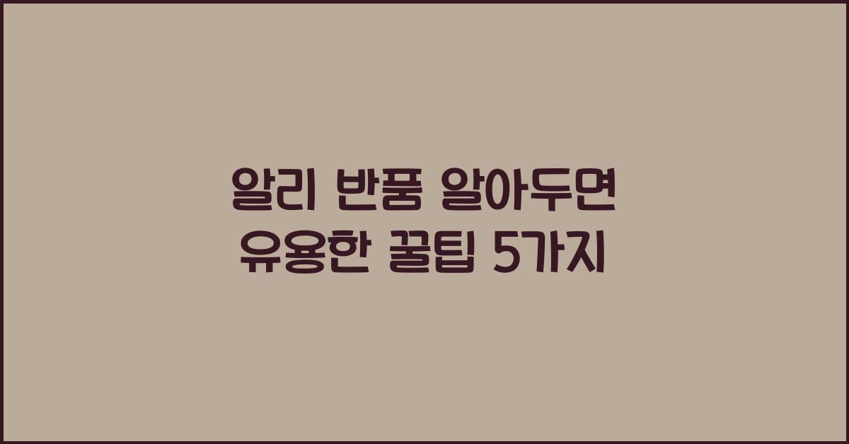 알리 반품