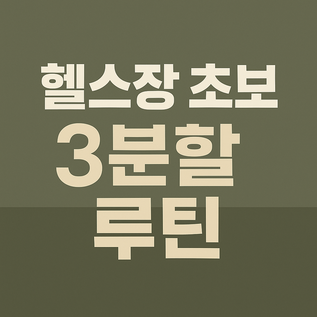 헬스장 초보 3분할 루틴 완벽 가이드