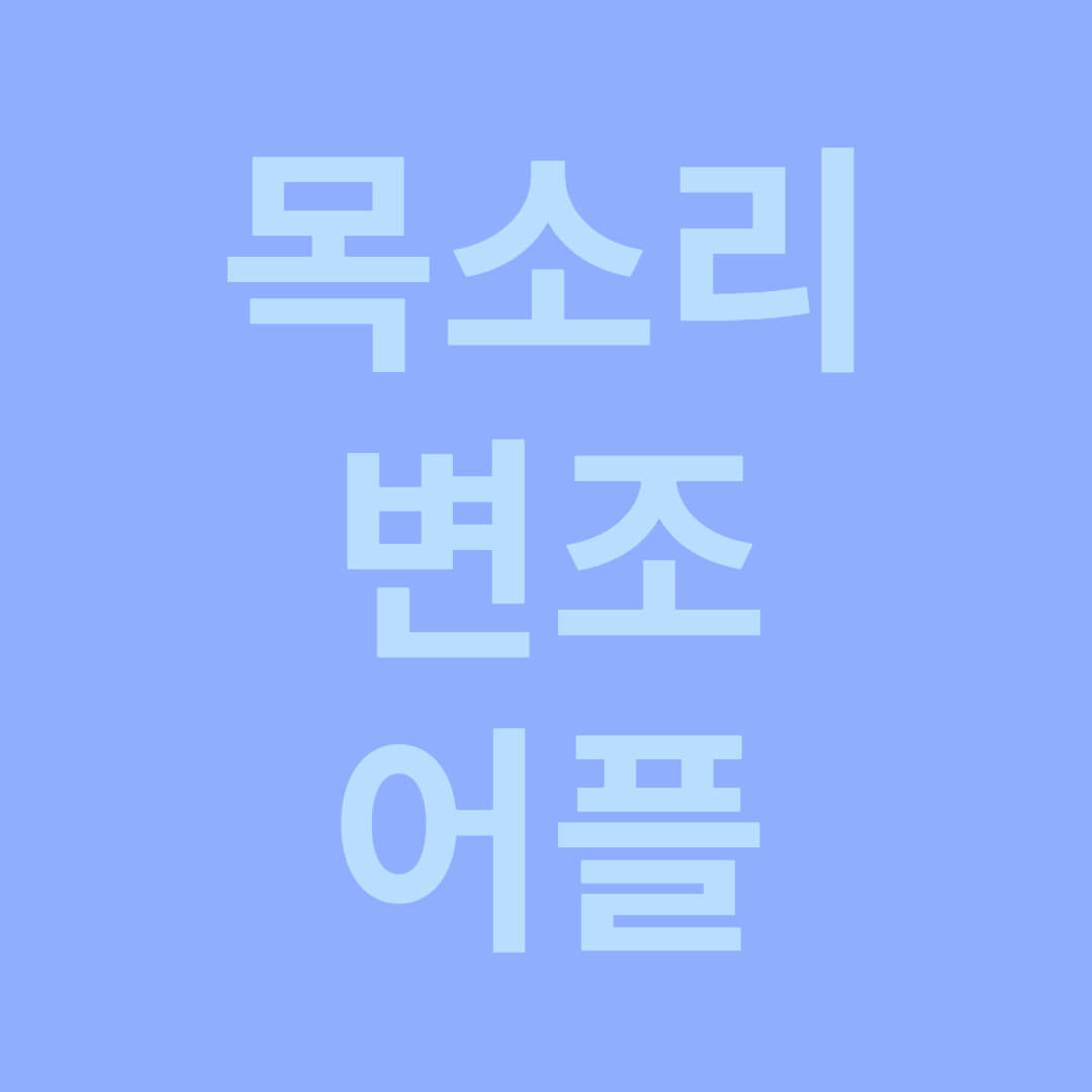 목소리 변조 어플