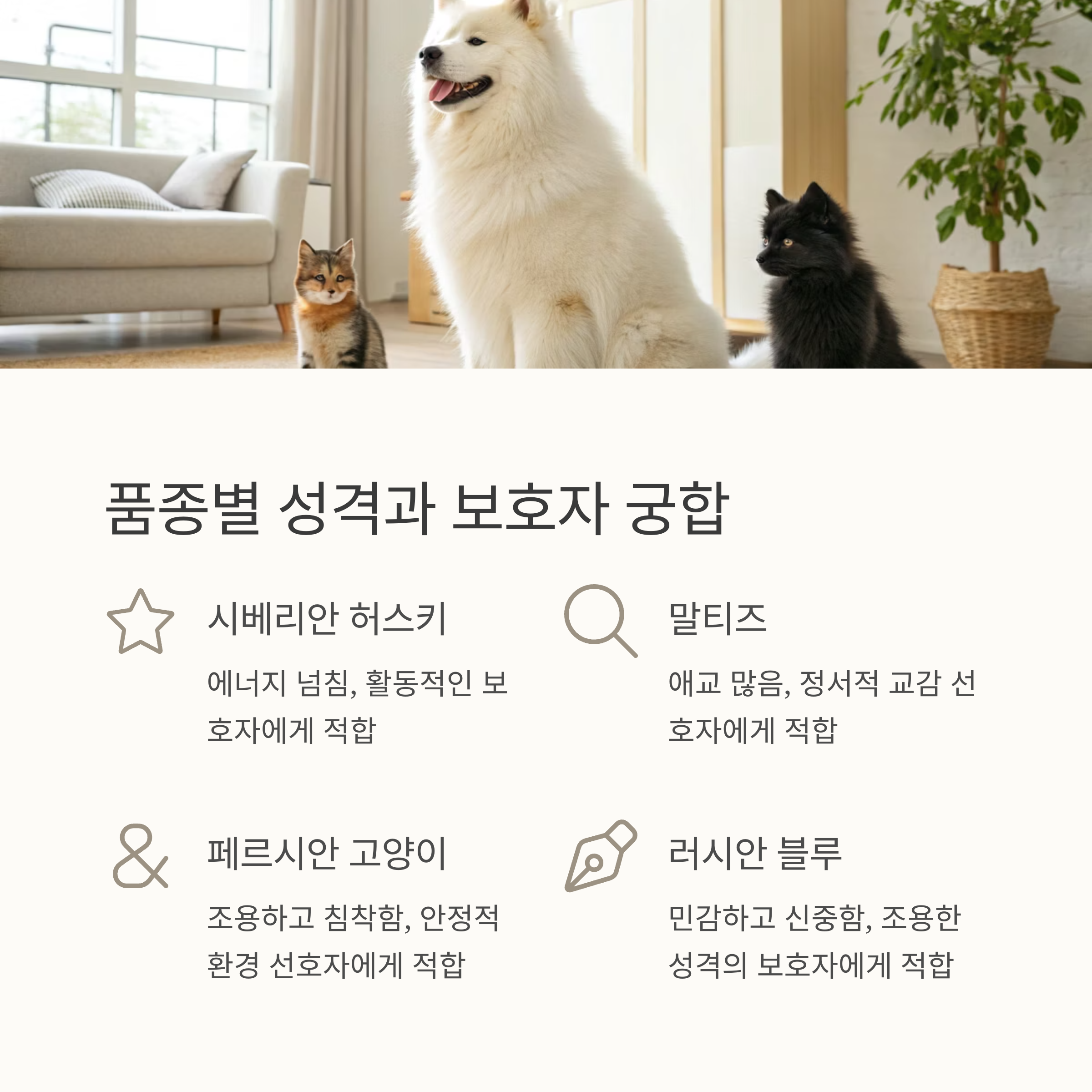 품종별 성격과 보호자 궁합