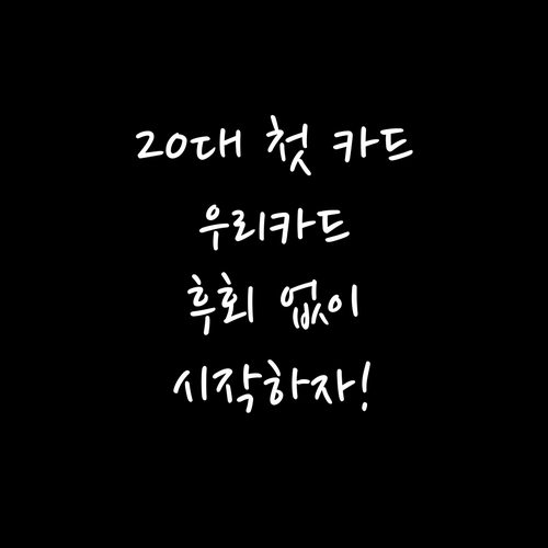 20대 첫 신용카드 우리카드로 후회 ..