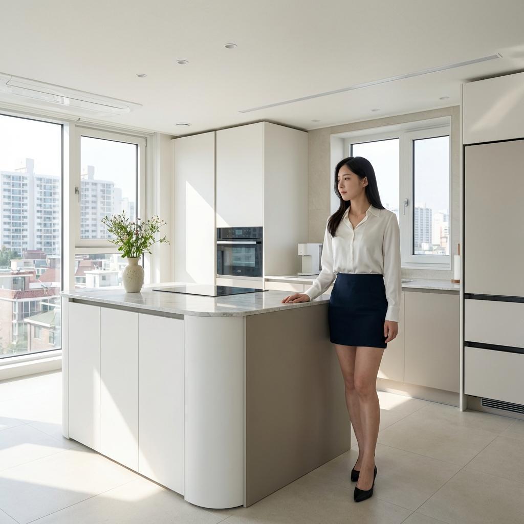 좁은 주방 수납장 효율적인 배치