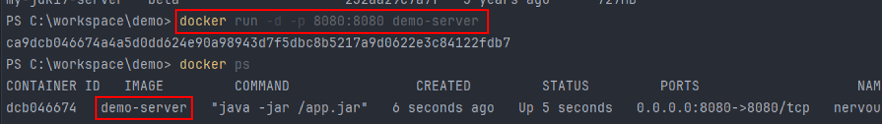 springboot 컨테이너 실행