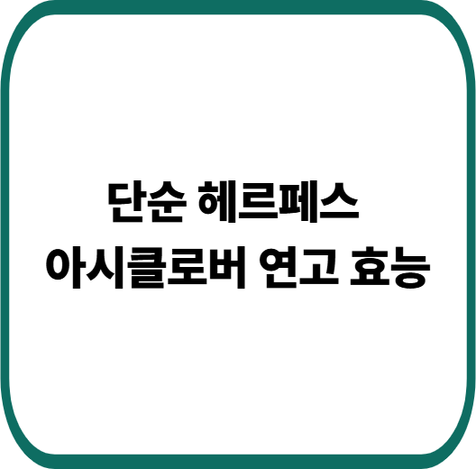 아시클로버 연고 효능·부작용·사용법 총정리