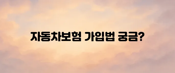 한화손해보험 다이렉트 자동차보험 가입 이용안내