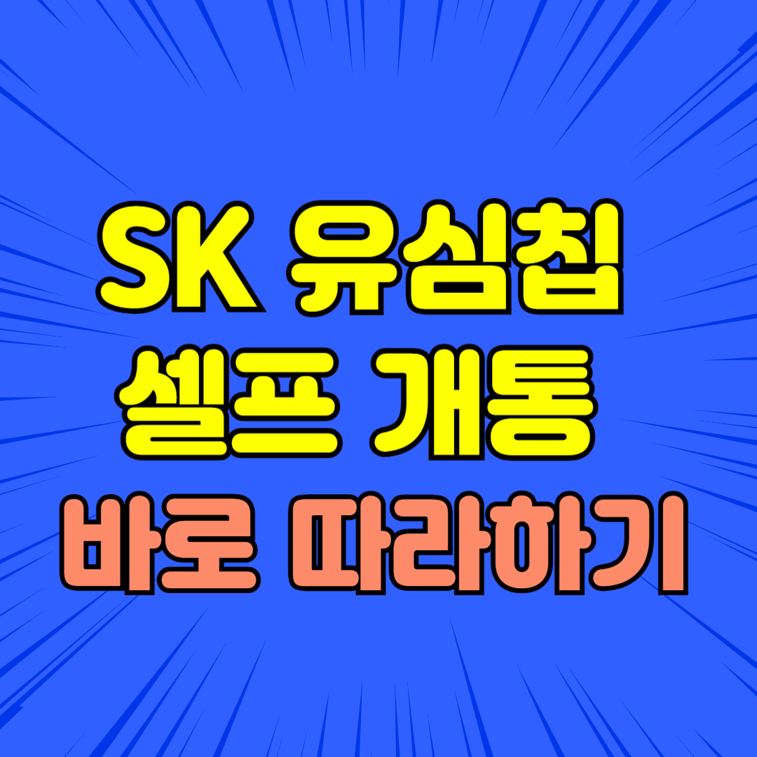 2025년 최신 SK 유심칩 셀프개통 방법 총정리