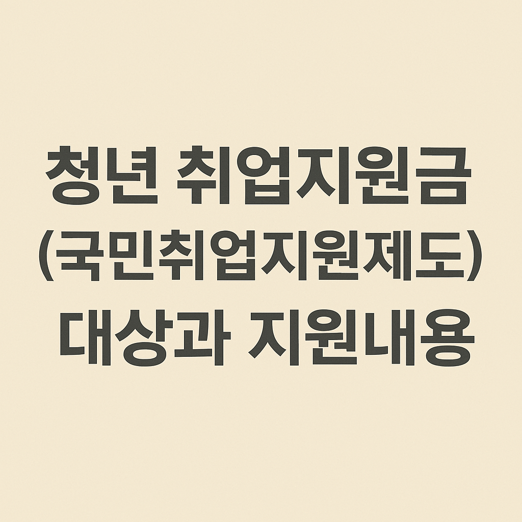 청년 국민취업지원제도 유형별 조건과 지원금 차이 비교 정리
