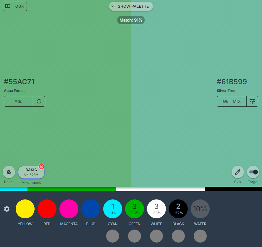페인트 물감 혼합색상 미리보는 사이트