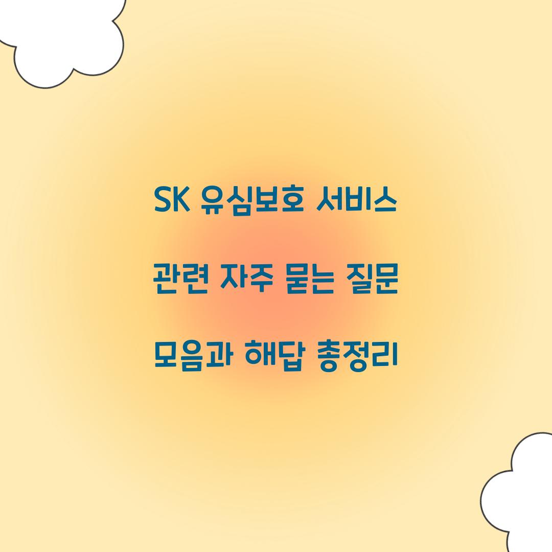 SK 유심보호 서비스 관련 자주 묻는 질문 모음