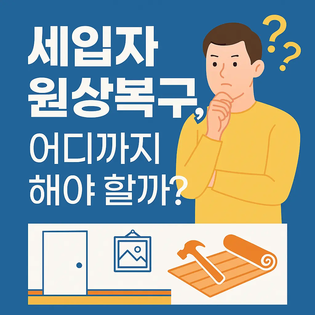 세입자 이사 나갈때 원상복구 해야하는 범위는 어디까지 일까?