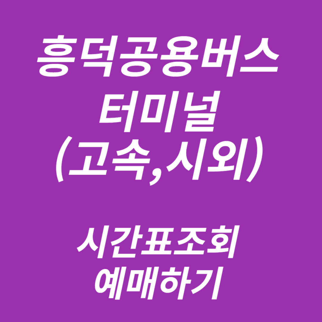 흥덕공용버스터미널(고속,시외) 시간표 조회하기