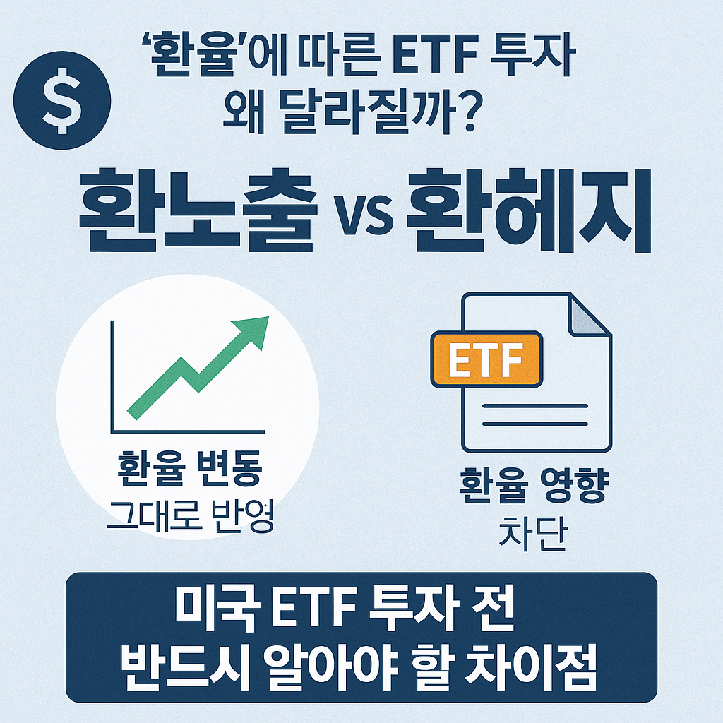 환율에 따른 ETF 투자 전략 차이를 설명하는 인포그래픽