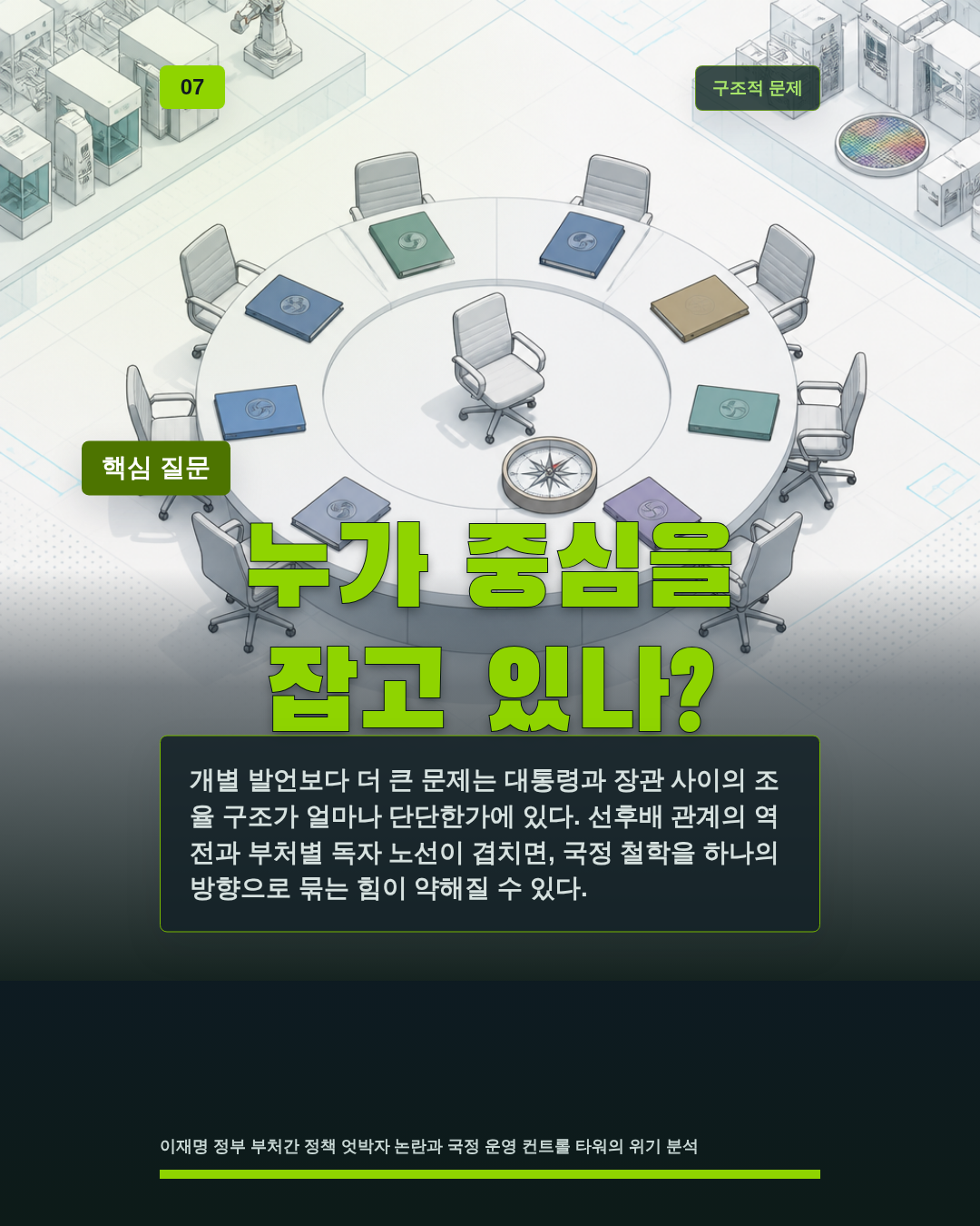 누가 중심을 잡고 있나?