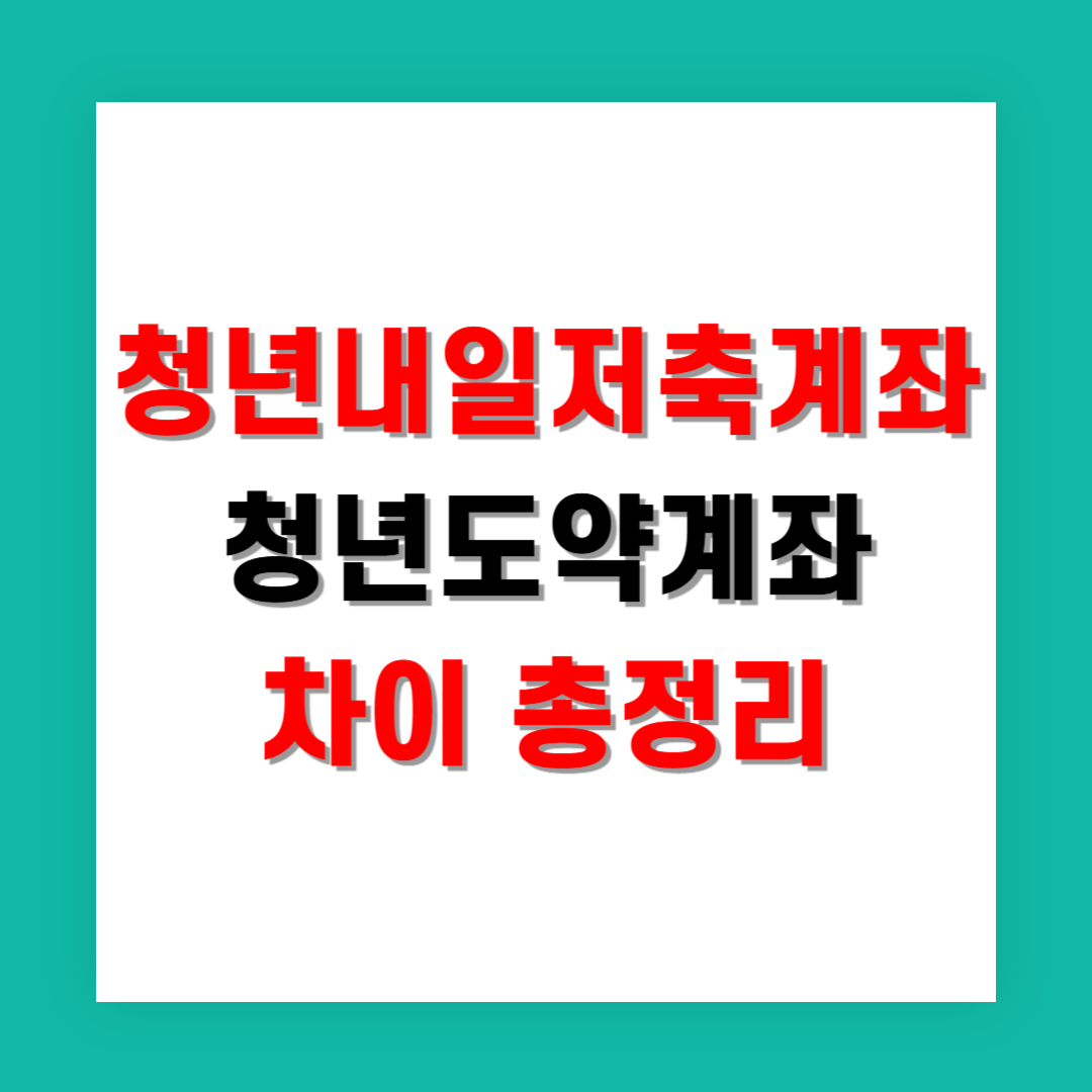 청년내일저축계좌와 청년도약계좌 차이 총정리