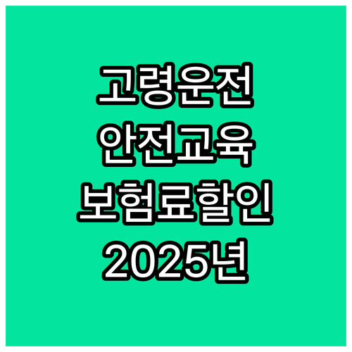 2025 고령운전자 교통안전교육 신청..