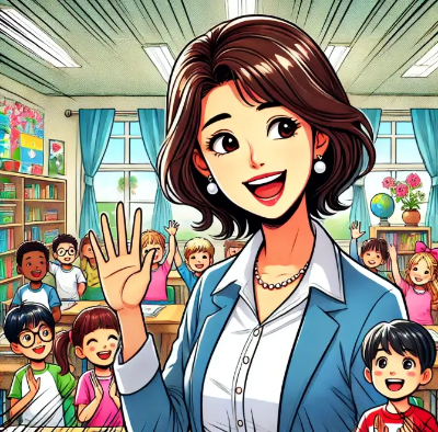 초등학교-새학기-학생-선생님-인사