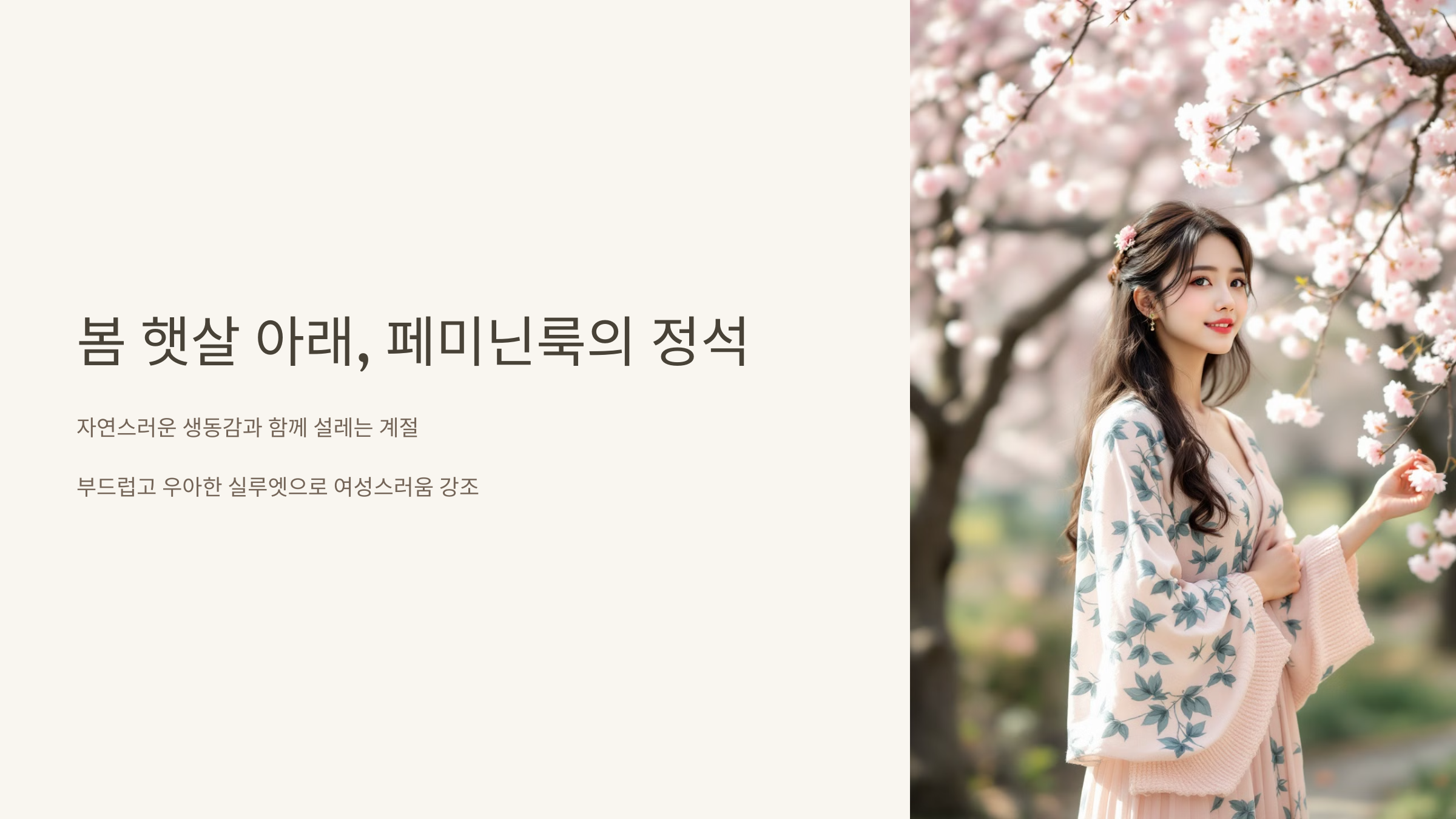 봄 햇살 아래, 페미닌룩의 정석