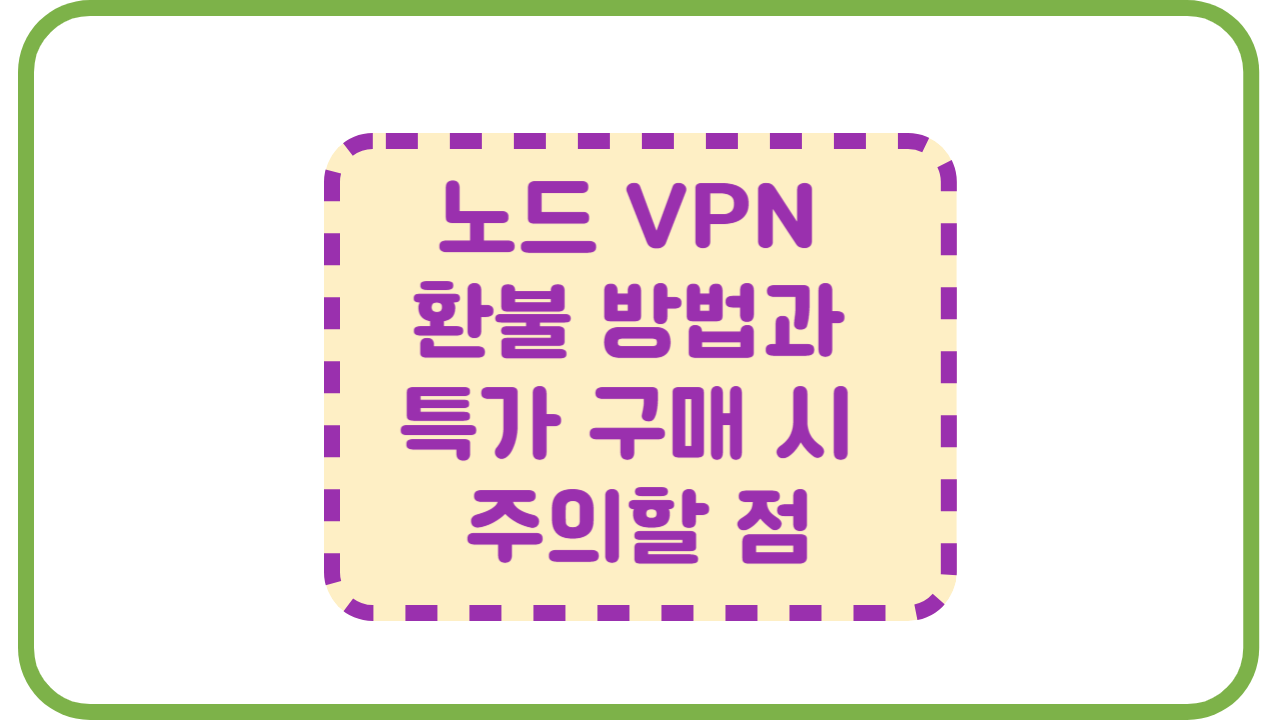 노드 VPN 환불 방법과 특가 구매 시 주의할 점 특성이미지
