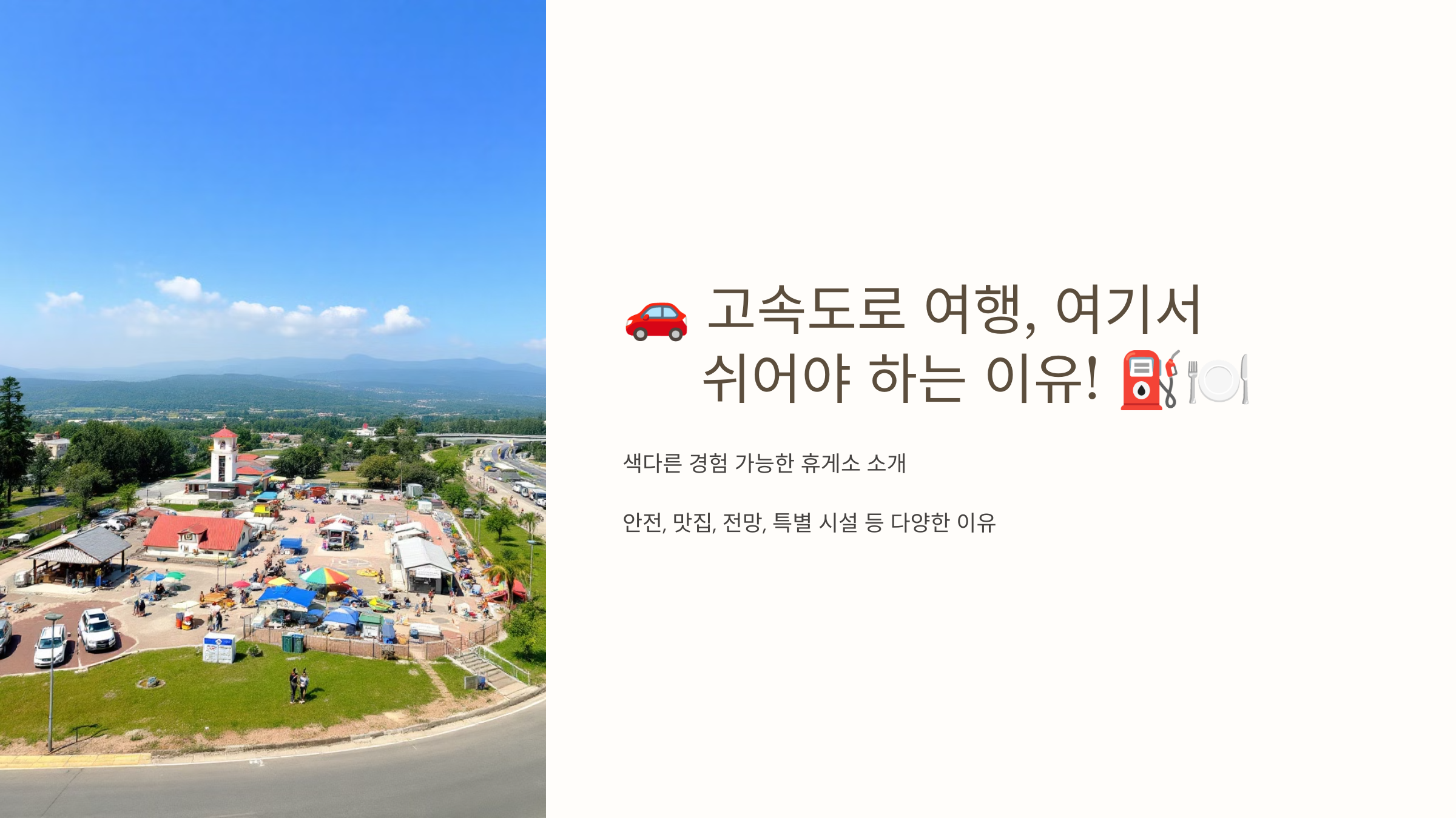 고속도로 여행, 여기서 쉬어야 하는 이유!