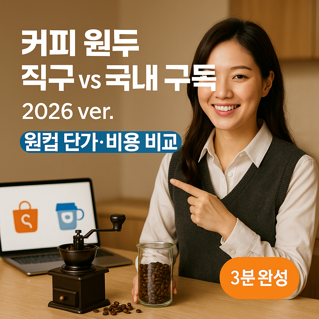 커피 원두 직구 vs 국내 구독 2026 ver. | 원컵 단가·비용 비교