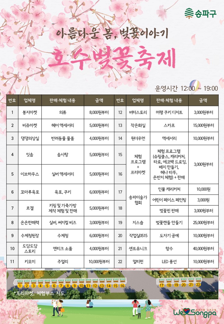 석촌호수벚꽃축제일정