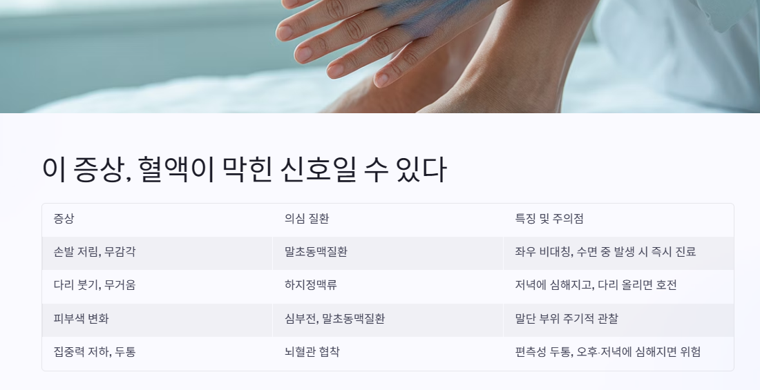 이 증상, 혈액이 막힌 신호일 수 있다
