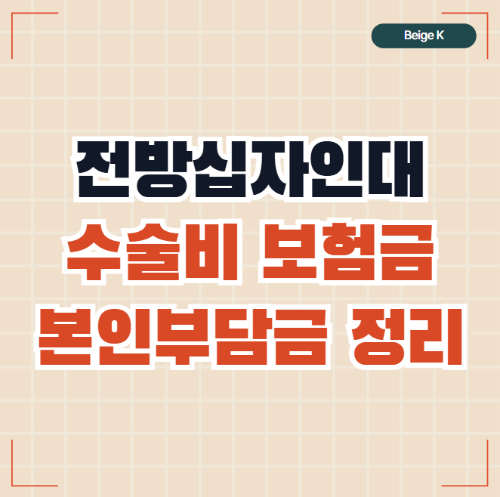 전방십자인대 파열 수술비 본인부담금