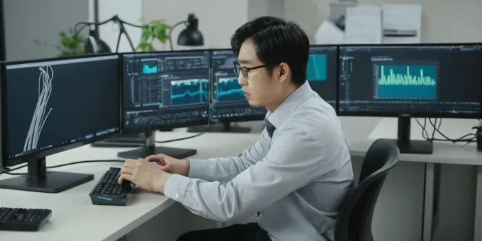 듀얼모니터 설정 위해 HDMI 케이블을 연결하는 모습