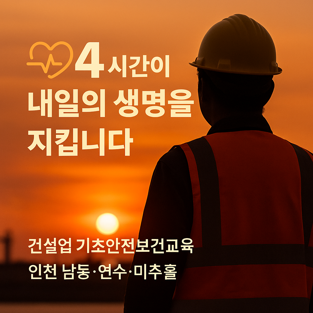 건설업 기초안전보건교육 인천 남동구·연수구·미추홀구 근로자 필수 안내