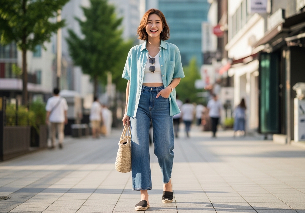 2026 트렌드 배럴진 + 린넨 셋업 여름 코디 컷