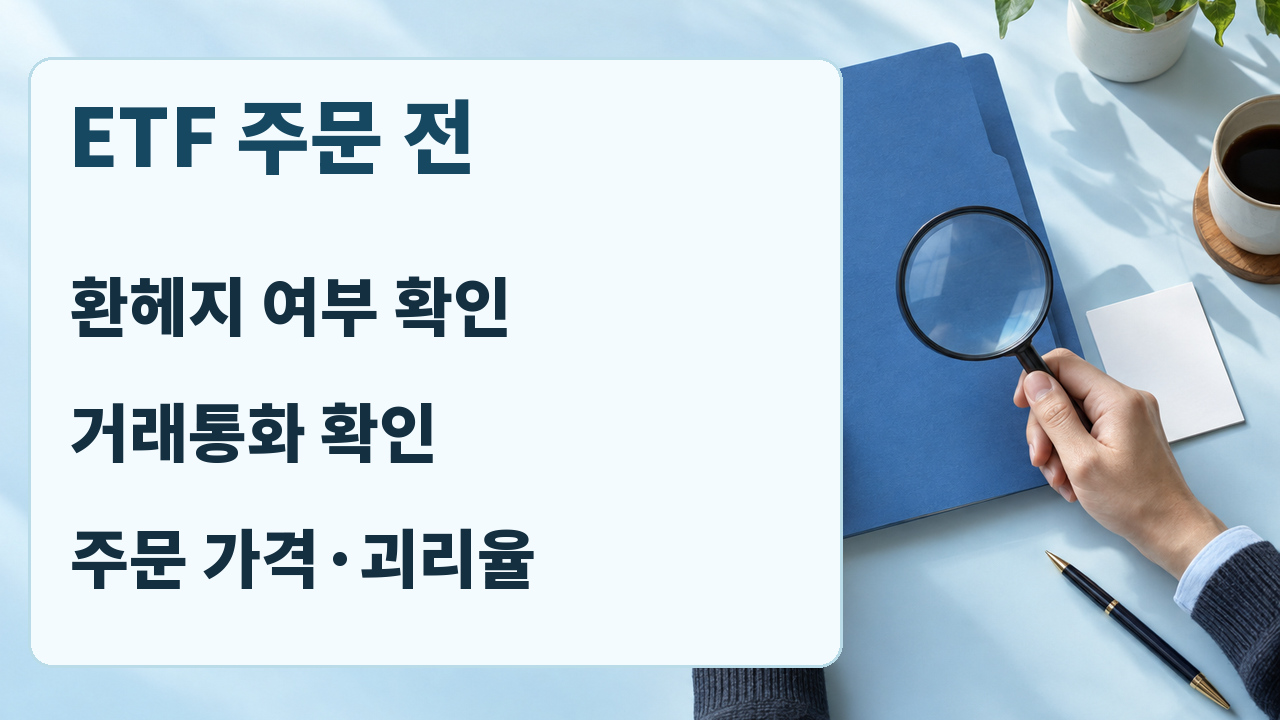 ETF 주문 전 환헤지 여부, 거래통화, 주문 가격과 괴리율을 확인하는 체크리스트
