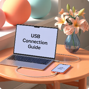 노트북–스마트폰 USB 연결 방법 이미지
