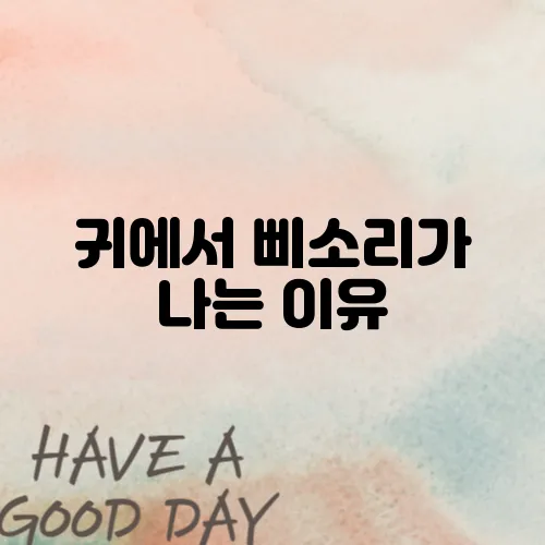 귀에서 삐소리가 나는 이유