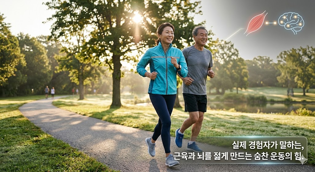 아내와 달리기하는 모습
