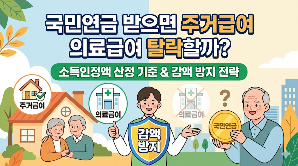 국민연금 받으면 주거급여 의료급여 탈락할까? 소득인정액 산정 기준 및 감액 방지 전략