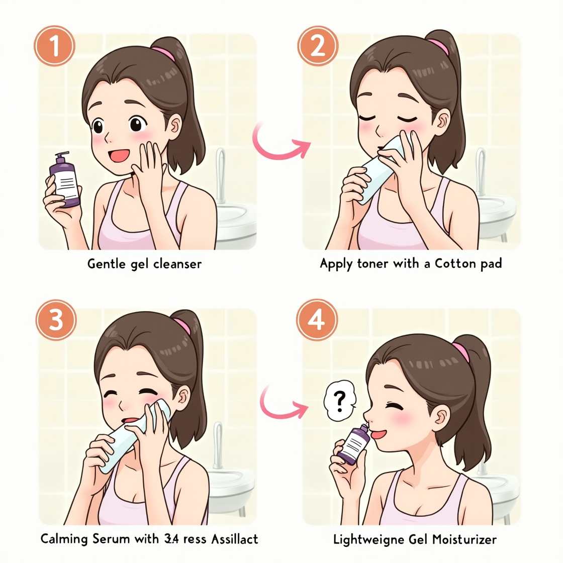 피부에 순하게 스킨케어하는 여성