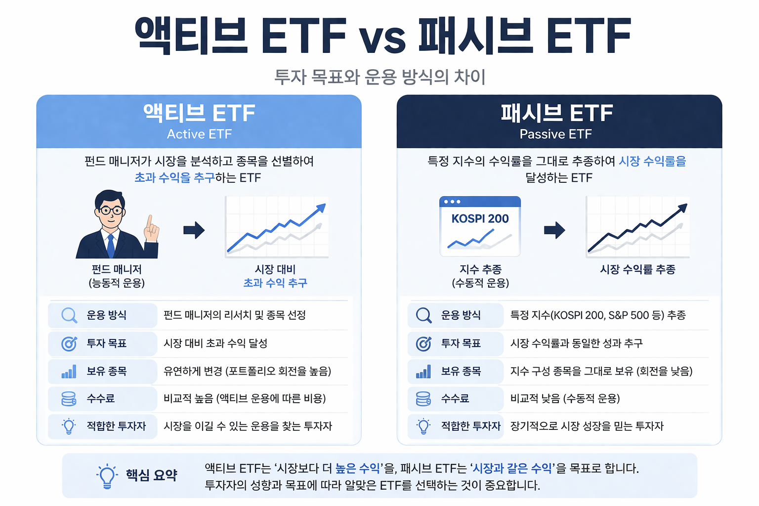 액티브ETF 패시브ETF 비교