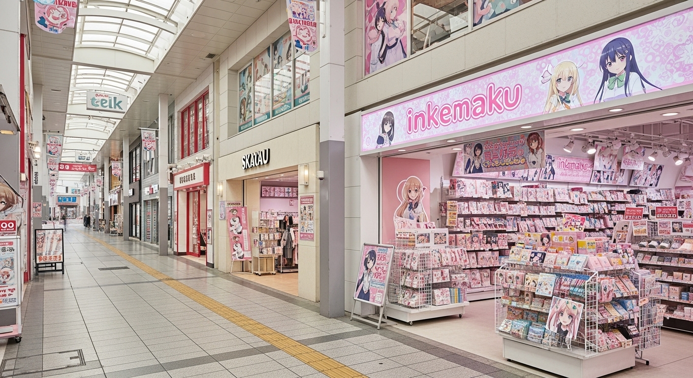 일본 상점가의 많은 가게의 모습