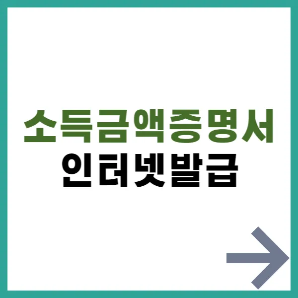 소득금액증명서 인터넷발급 대문