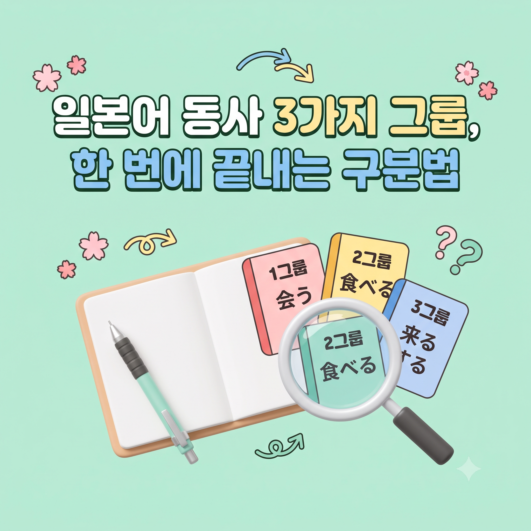 일본어 동사 활용 완벽 정리: 1그룹, 2그룹, 3그룹 구분과 변형 규칙