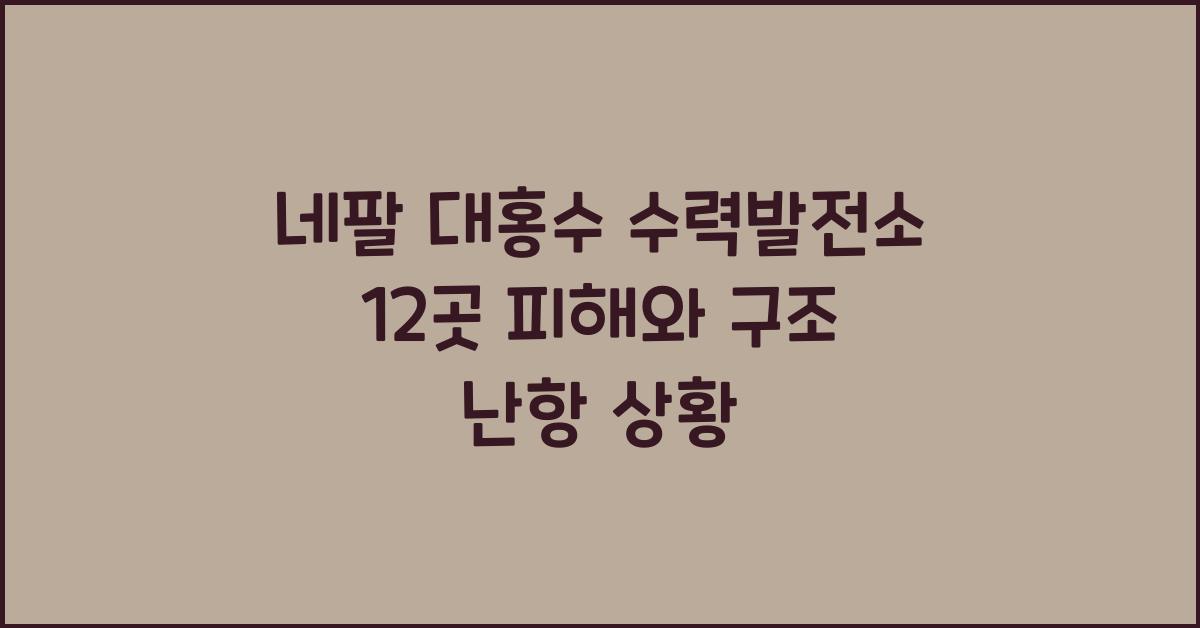 네팔 대홍수 수력발전소 12곳 피해 구조 난항